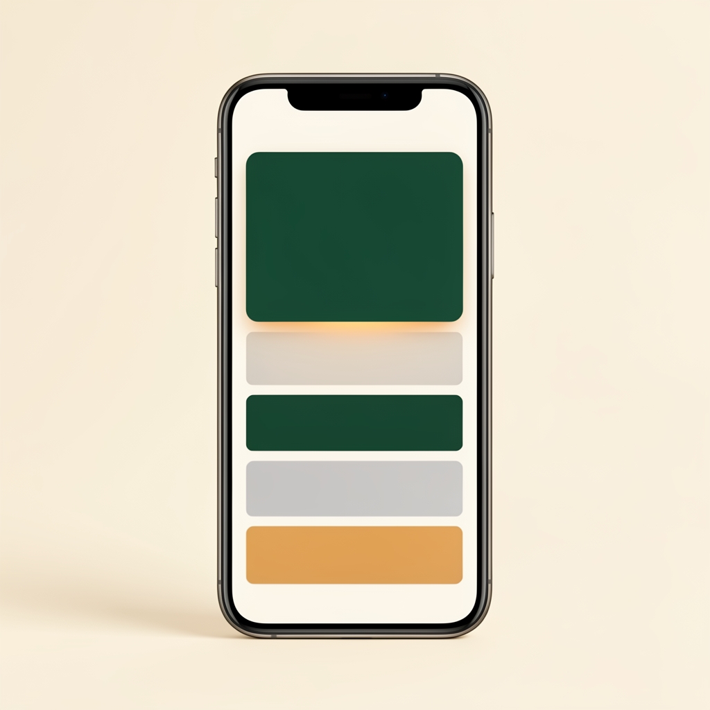 Close-up of a smartphone screen showing an abstract waitlist offer screen on a warm off-white backdrop